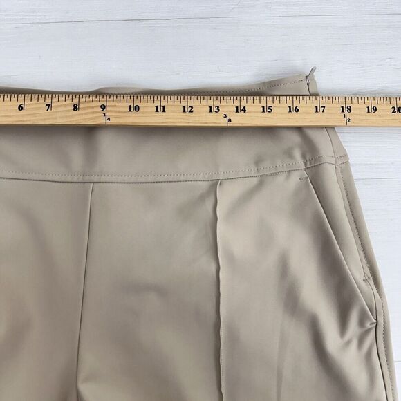 Athleta Stellar Wide Leg Crop Pant Women 14 Abalone Grey Beige Stretch Wide Leg - Picture 11 of 16